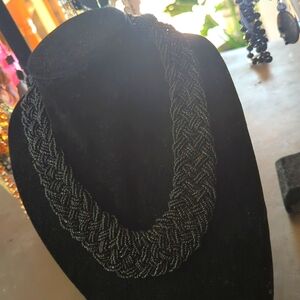Gorgeous multi-bead necklace braided adjustable